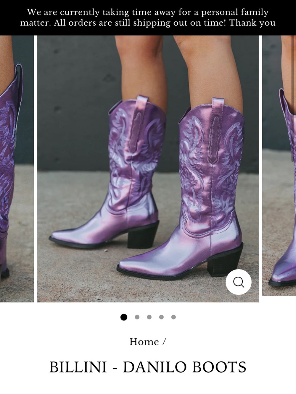 Metallic Purple Cowboy Boots